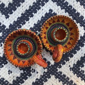 Artel Hand Painted Pakistan Candle Holders